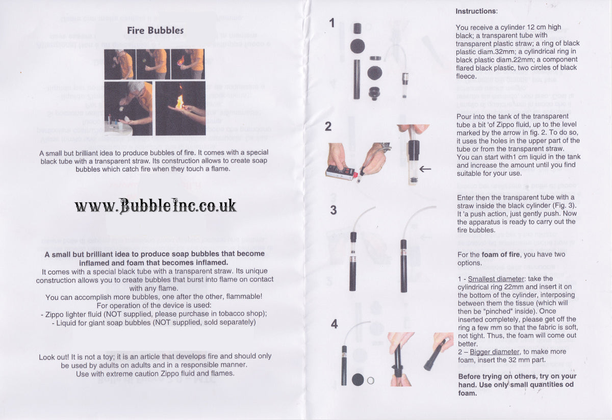 Fire Bubble Kit - make bubbles that explode! - Bubble Inc