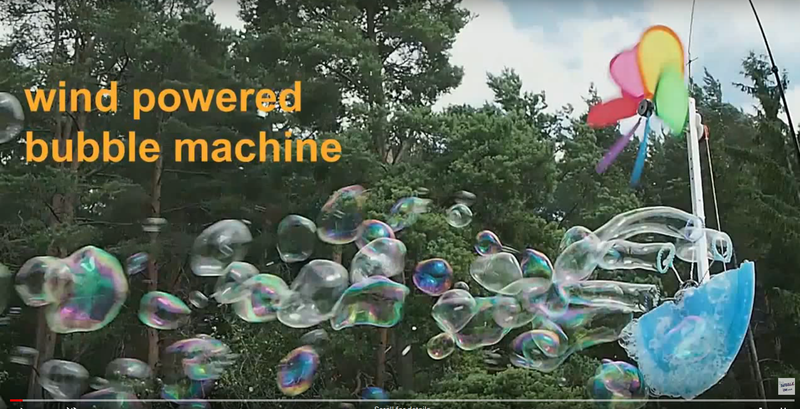 Wind-powered bubble windmill machine! - Bubble Inc